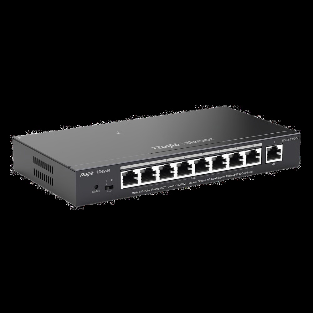 Switch Administrable 8 Puertos PoE+ 802.3af/at Gigabit, gestión gratuita desde la nube, 120W