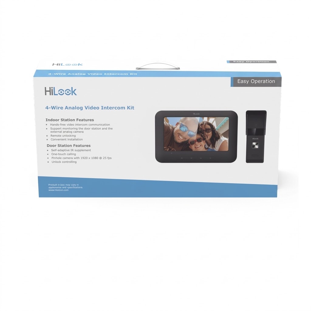 it de Videoportero Analógico HiLook con Pantalla a Color de 7 Pulgadas y Frente de Calle